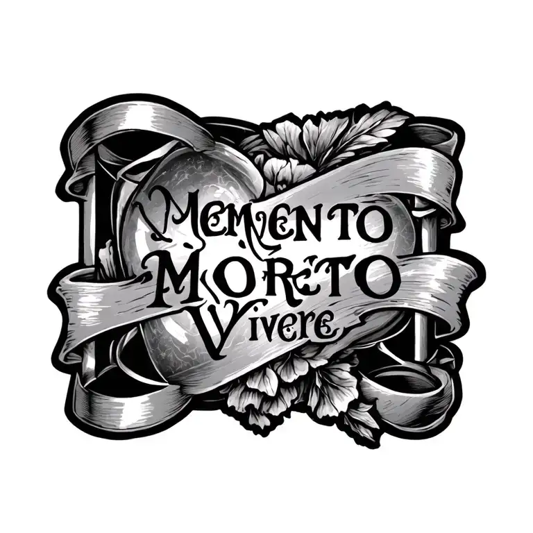 "Memento Mori Memento Vivere" hourglass combined tattoo design idea