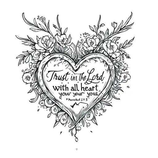 Trust in the Lord with all your heart proverbs 3:5  tattoo design idea