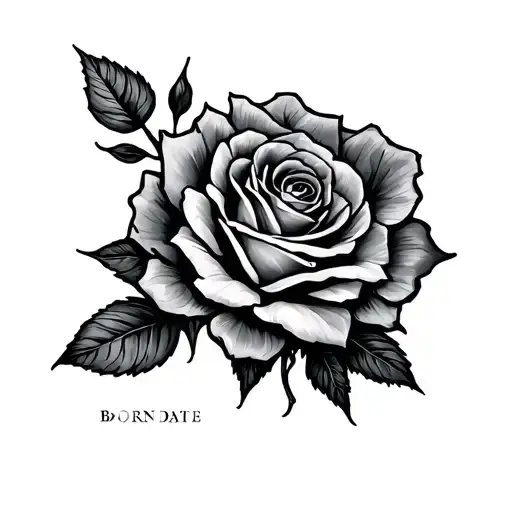 Born Date tattoo design idea
