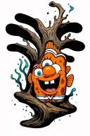 Nemo, sponge bob, magic school bus, driftwood, under the sea  tattoo design idea