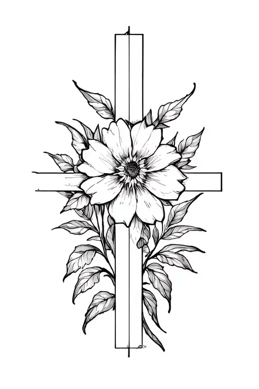 Psalm 46 5 flower cross tattoo tattoo design idea