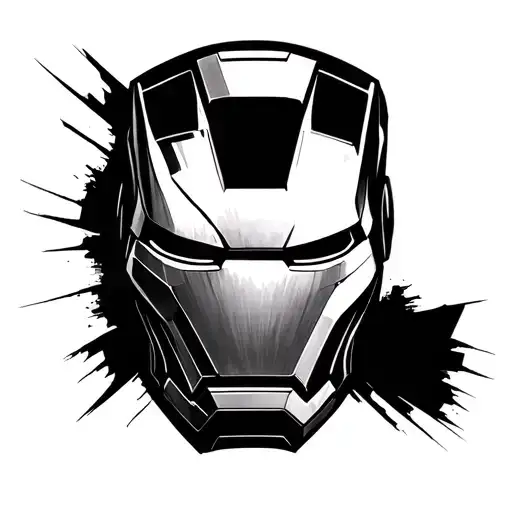 iron man mask broken tattoo design idea