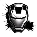 iron man mask broken tattoo design idea