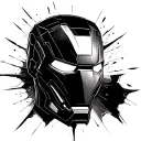 iron man mask broken tattoo design idea