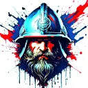 lord of the ring style dwarven helmet for a firefighter tattoo design idea