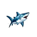 shark, anchor intertwined tattoo design idea