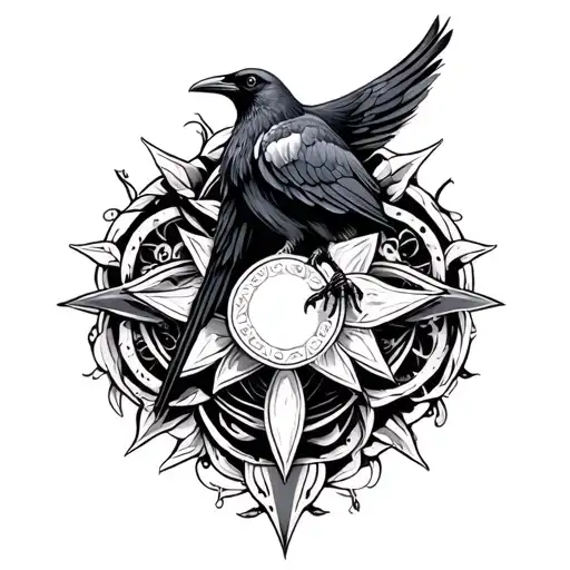 crow and paganism inspired tattoo design tattoo design idea
