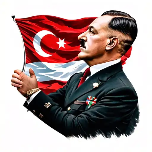 ataturk and turkish flag tattoo design idea