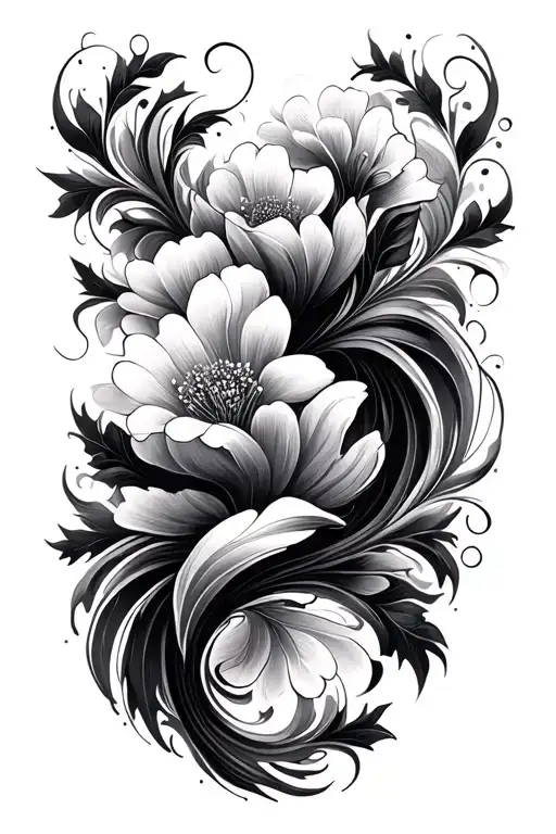 Sound waves forming subtle floral or lace patterns. tattoo design idea