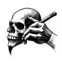 Skull Hand around  tattoo design idea