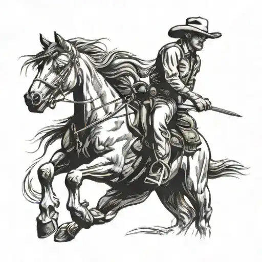 Cowboy Horse tattoo design idea