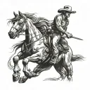 Cowboy Horse tattoo design idea