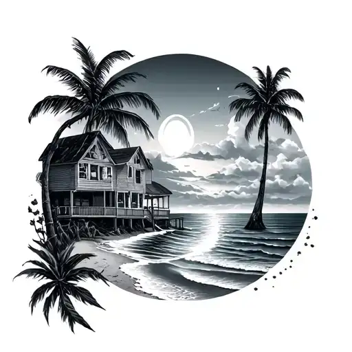 new jersey bohemian beach scene inspired tattoo design idea