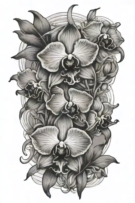 black orchids tattoo design idea