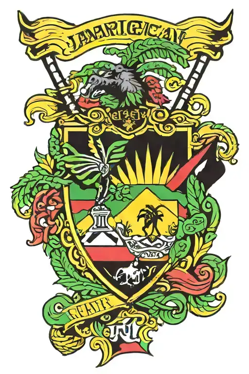 Jamaican flag tattoo design idea
