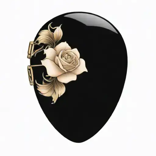 a zippo lighter lit, on the front is a traditional style tattoo heart with quote "MAMA"  a pearl necklace and 1 gardenia tattoo design idea