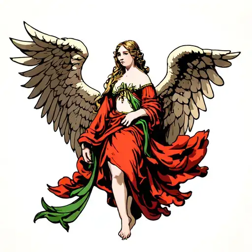 renaissance angel tattoo design idea