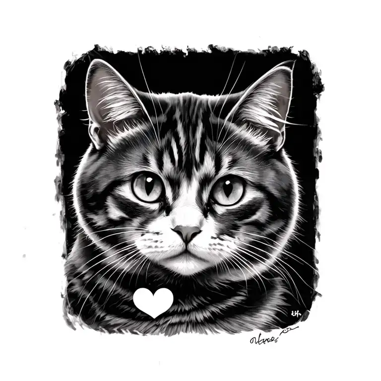love for my cat, combine with mental health tattoo tattoo design idea