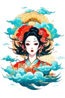 Want Dueces with clouds and risk=rich tattoo design idea