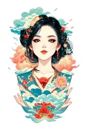 Want Dueces with clouds and risk=rich tattoo design idea