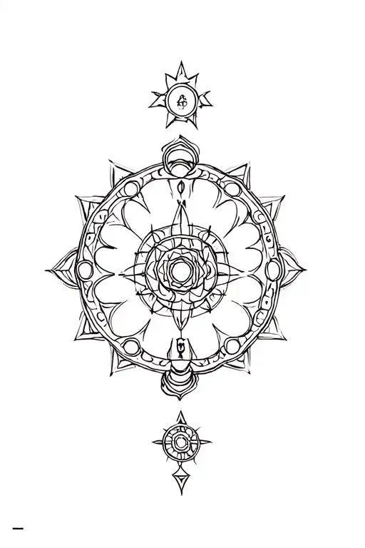 Chakra symbols forming tattoo design idea