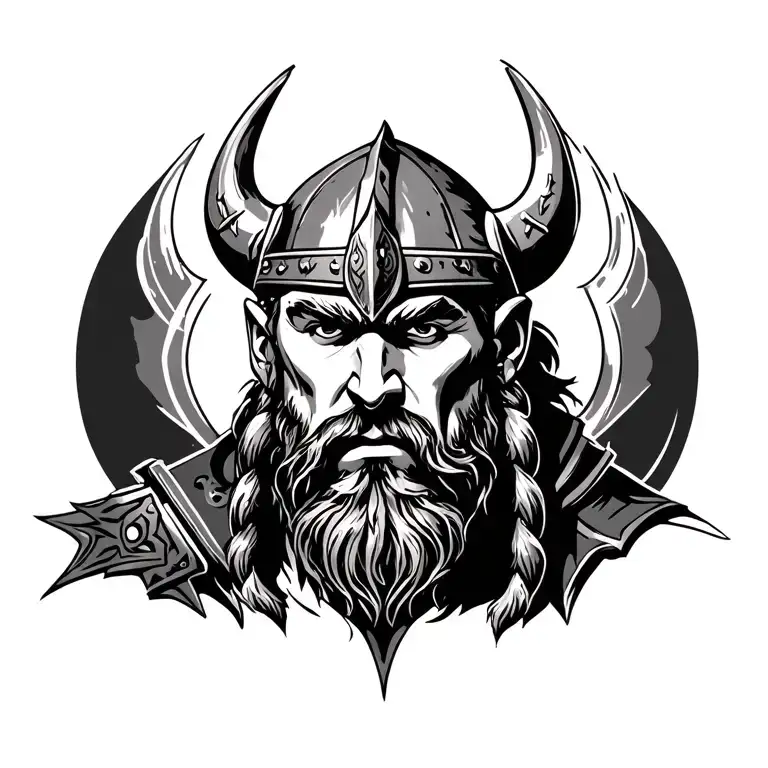 viking warrior tattoo design idea