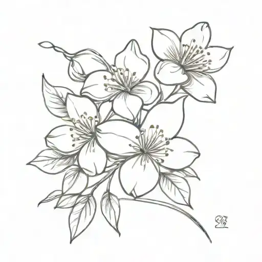 pear flowers tattoo design idea