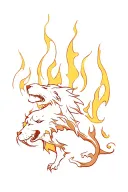 Cerberus emerging from flames tattoo design idea