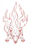 Cerberus emerging from flames tattoo design idea