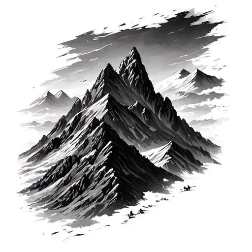 Afghanistan mountains tattoo design idea