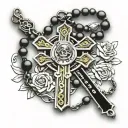 rosary with the beads saying maria tattoo design idea
