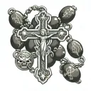 rosary with the beads saying maria tattoo design idea