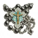 rosary with the beads saying maria tattoo design idea