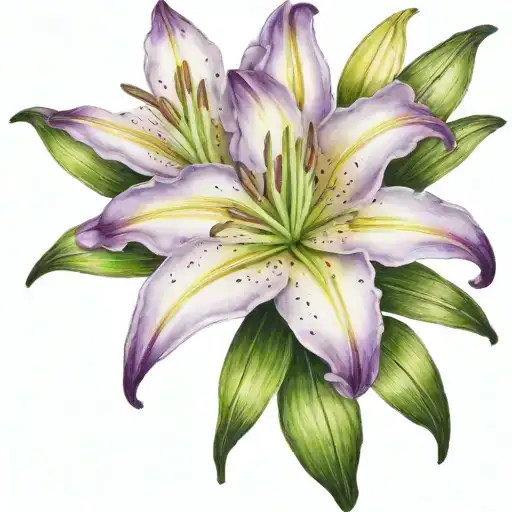 lily flower purple flowers tattoo design idea