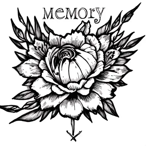 in memory his name tattoo design idea