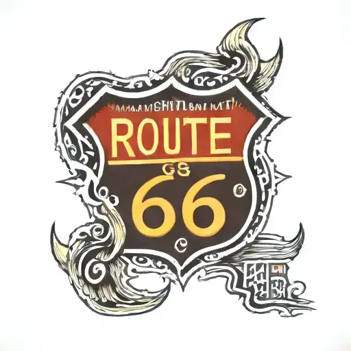 route 66 sign tattoo design idea