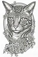 tabby cat gothic inspired tattoo tattoo design idea