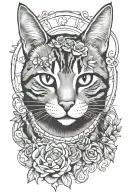 tabby cat gothic inspired tattoo tattoo design idea
