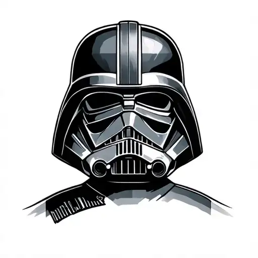 simple Star Wars single line tattoo design idea