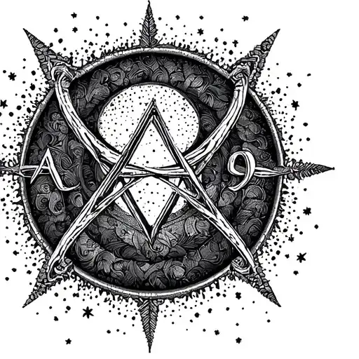 Alpha And Omega tattoo design idea