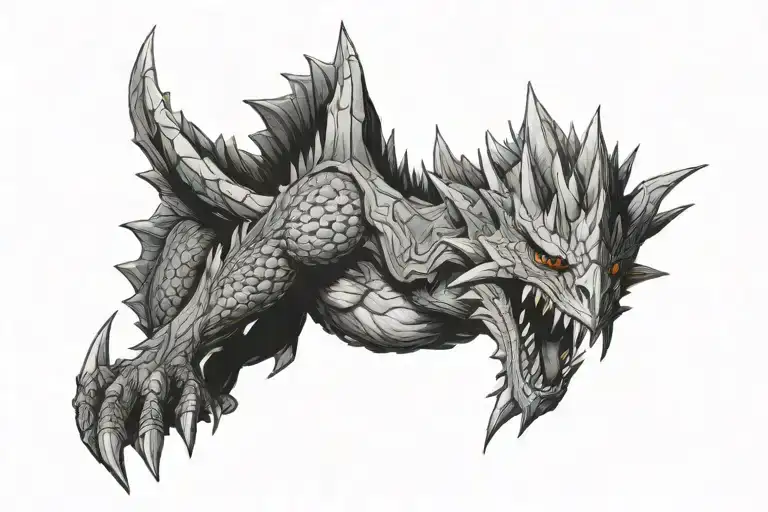 monster hunter monster tattoo design idea