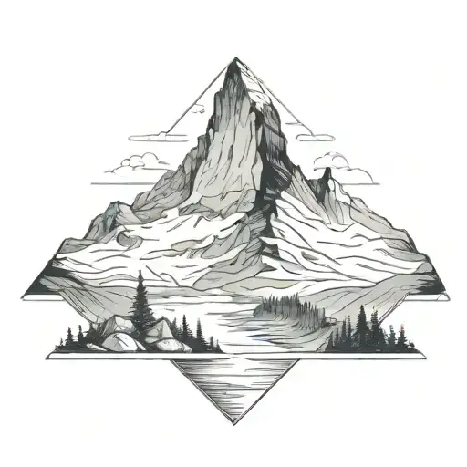 matterhorn scene tattoo design idea