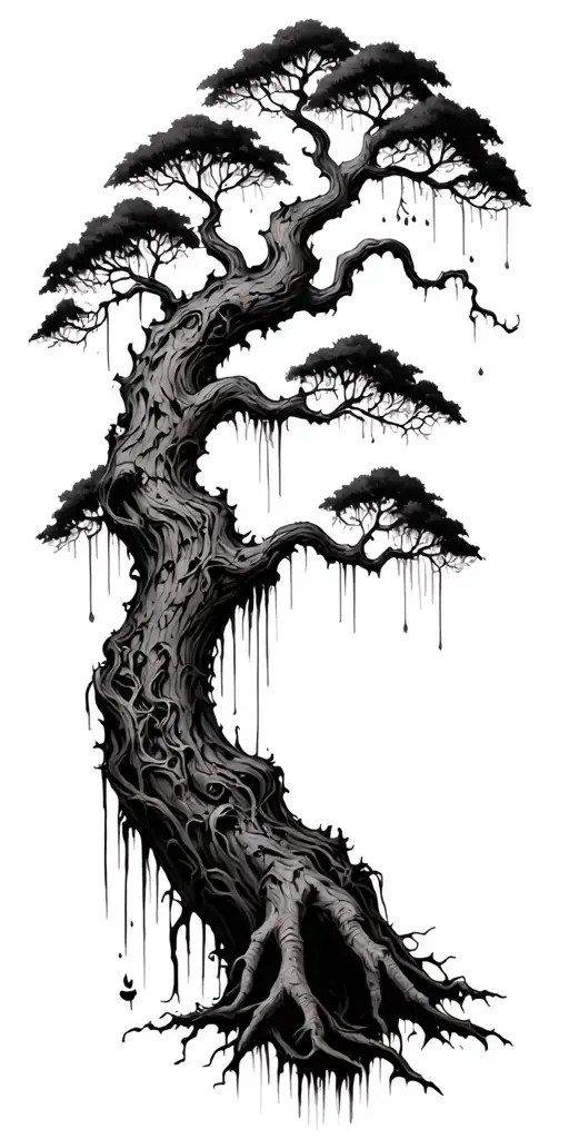 weeping tree, death, war tattoo design idea