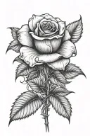 Wilting rose tattoo design idea