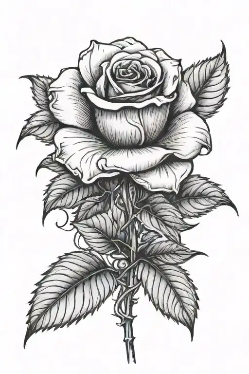 Wilting rose tattoo design idea