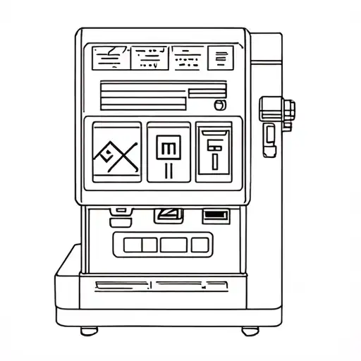 simple slot machine turned slightly to the right tattoo design idea