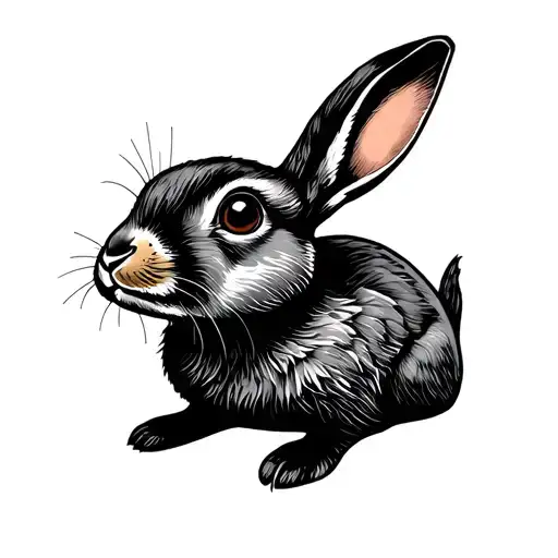 moon dog chat rabbit goose tattoo design idea