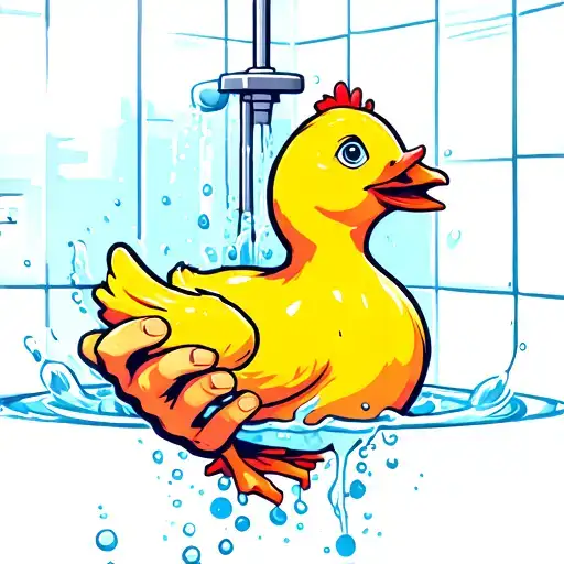 hand choking a chicken in shower duck tattoo design idea