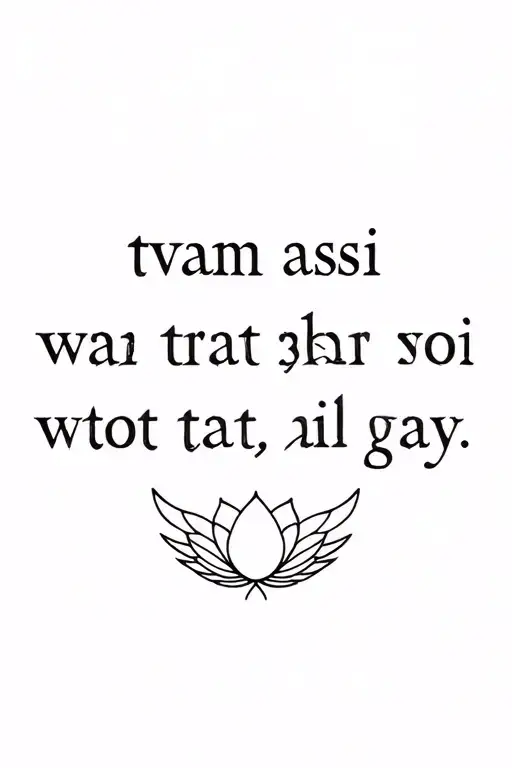 lotus with eagle wings with quote tvam tat tvam asi tattoo design idea