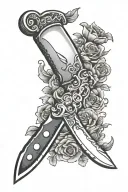 chef knife tattoo design idea